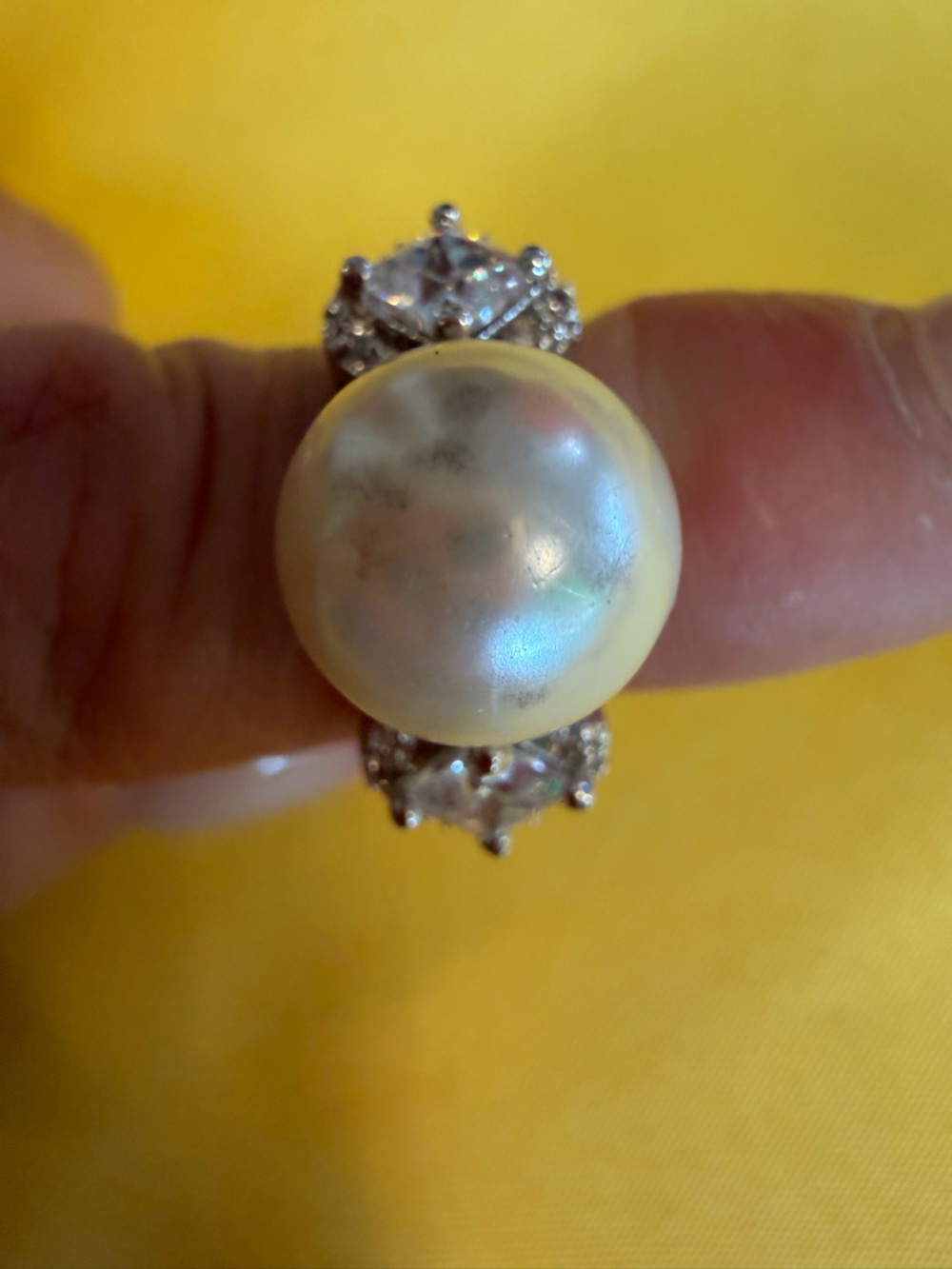 Park Lane Pearl Crystal Ring Size 7 - Picture 2 of 3